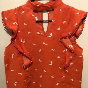 Sweet Wanderer Bird Design Blouse